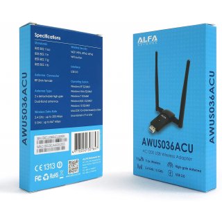 Alfa Network AWUS036ACU Highpower AC1200 USB 3.0 AC1200 WLAN Adapter 802.11ac 1200MBit