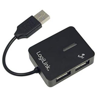 USB2.0 4-Port HUB black with LED